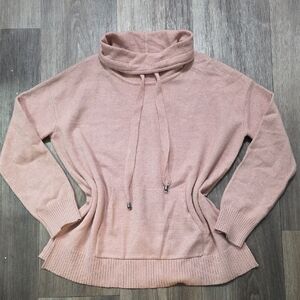 Cable & Gauge Blush Cowl Neck Sweater